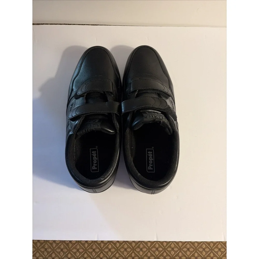 Men's Shoes Propet Life Walker Men's Leather Strap Walking Shoe Black 13 Wide